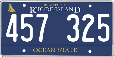 RI license plate 457325