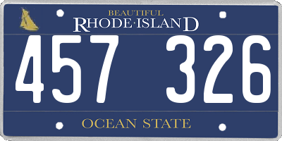 RI license plate 457326