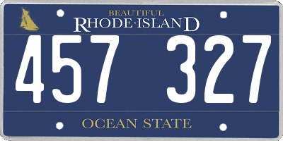 RI license plate 457327
