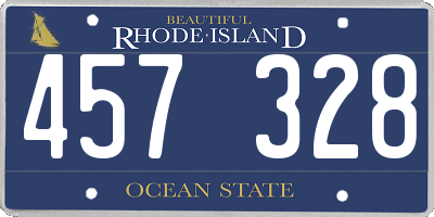 RI license plate 457328