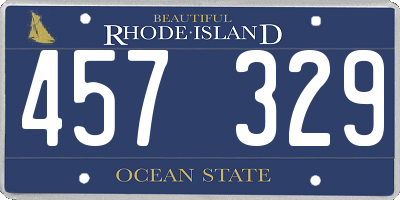 RI license plate 457329