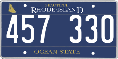 RI license plate 457330