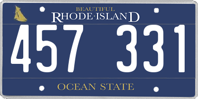 RI license plate 457331