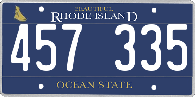 RI license plate 457335