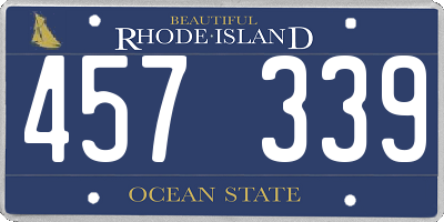 RI license plate 457339