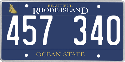 RI license plate 457340
