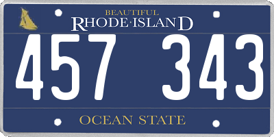 RI license plate 457343