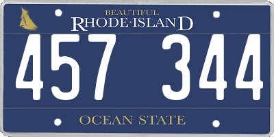 RI license plate 457344