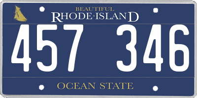 RI license plate 457346