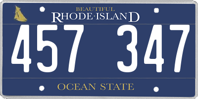 RI license plate 457347