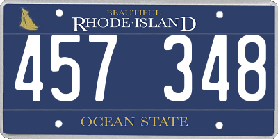 RI license plate 457348