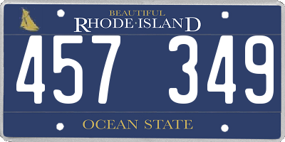 RI license plate 457349