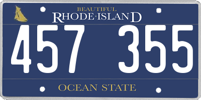 RI license plate 457355