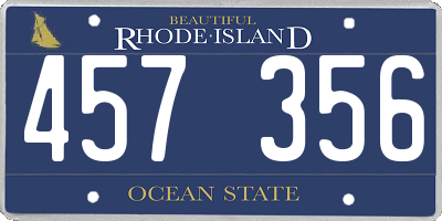 RI license plate 457356