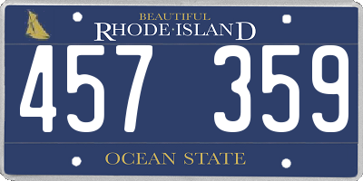 RI license plate 457359