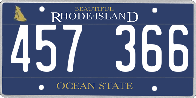 RI license plate 457366