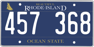 RI license plate 457368