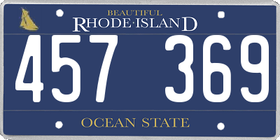 RI license plate 457369