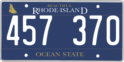 RI license plate 457370
