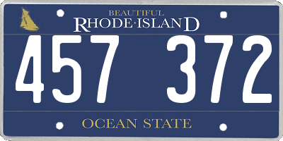 RI license plate 457372