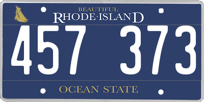 RI license plate 457373