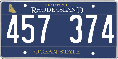 RI license plate 457374