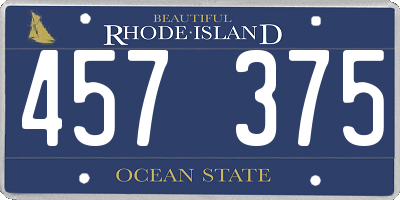RI license plate 457375