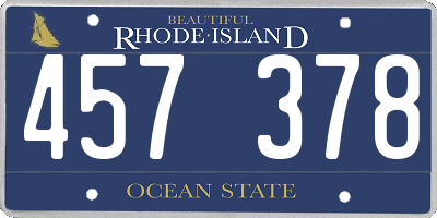 RI license plate 457378