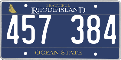 RI license plate 457384
