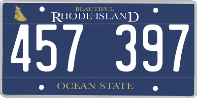 RI license plate 457397