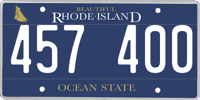 RI license plate 457400