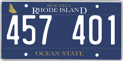 RI license plate 457401