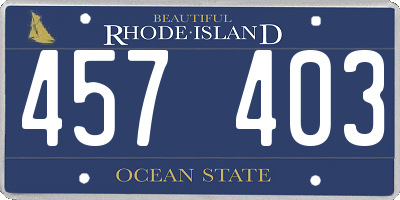 RI license plate 457403