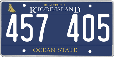 RI license plate 457405