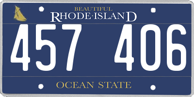 RI license plate 457406