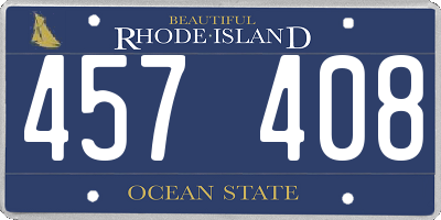 RI license plate 457408