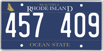 RI license plate 457409