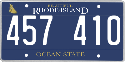 RI license plate 457410