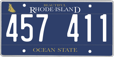 RI license plate 457411