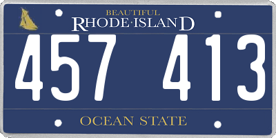RI license plate 457413
