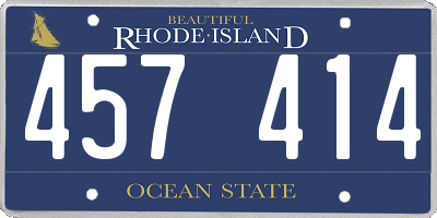 RI license plate 457414