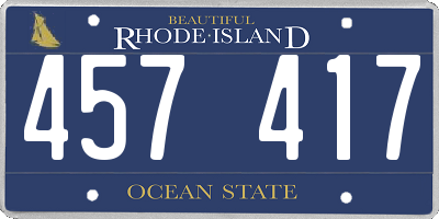 RI license plate 457417