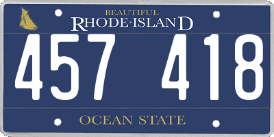 RI license plate 457418