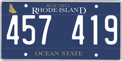 RI license plate 457419