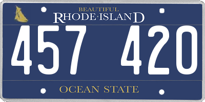 RI license plate 457420