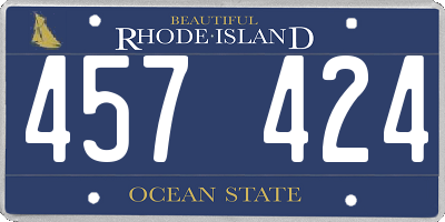 RI license plate 457424