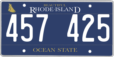 RI license plate 457425