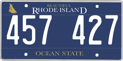 RI license plate 457427