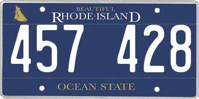 RI license plate 457428