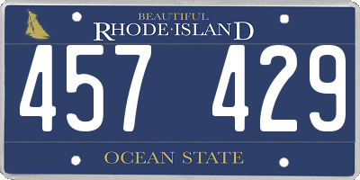 RI license plate 457429